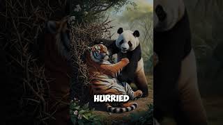 A Panda save Tiger from bushes  animatedstories animstories entertainmentstories animals [upl. by Venice]