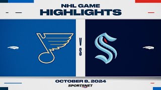 NHL Highlights  Blues vs Kraken  October 8 2024 [upl. by Graig]