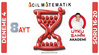 ACİL MATEMATİK AYT Deneme4 Soru 1620 [upl. by Loggia]