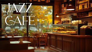 Rainy Autumn Jazz Café  Slow Jazz Music in Coffee Shop Ambience ☔🎶 [upl. by Nerraf702]