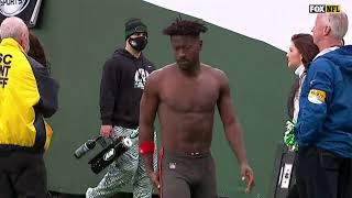 Antonio Brown Leaves Game vs Jets Full Broadcast Sequence [upl. by Atikin620]