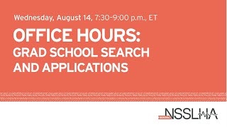 Office Hours Grad School Search and Applications [upl. by Phalan]