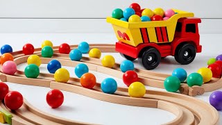 Satisfying Marble Run ASMR ☆ HABA Slope Dump Truck amp Garbage Truck [upl. by Subocaj]