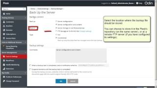 Plesk 125 Tutorials  How to create server backup [upl. by Airla226]