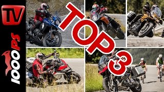 Top 3  Reise Enduro Test 2016 in den Alpen  HighBike Testcenter Paznaun [upl. by Kcid]