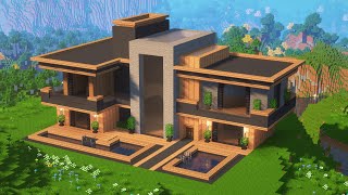 Large Modern House  Minecraft Tutorial [upl. by Nojel]