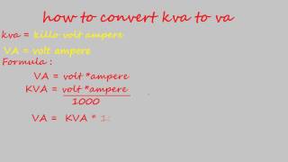 how to convert kva to va  electrical calculation [upl. by Venetia]