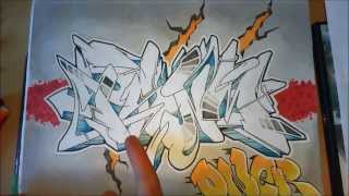 Wildstyle graffiti speed drawing commenté  Graff sur papier promarker quotPSYM onerquot HD [upl. by Carissa]