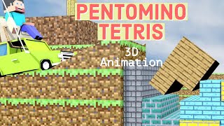 Pentomino Tetris  Tetris 3D Animation  Brick Tetris [upl. by Orford]