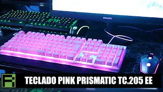 Teclado Gamer Rosa ABNT2  OEX Game Pink Prismatic TC205 Especial Edition  PC Gamer de garotas [upl. by Yelsnik]