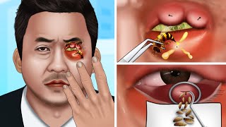 ASMR Animation Help Ma Dong Soek treat bee stings on his eyes [upl. by Elleraj]