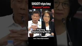 SAGOT NIYA KAY FRANCE CASTRO Duterte EJK QuadCom [upl. by Azile]