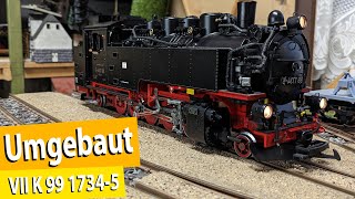 LGB 21480 VIIK 99 731 umgebaut zu 99 1734 mit ESU LokSound 5XL ESU Verdampfer und Duckstein Sound [upl. by Attesor642]