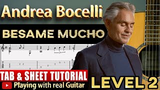 Besame mucho  Andrea Bocelli Guitar Tab Tutorial Chitarra [upl. by Anaiad]