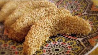 Gazelle Horns Covered with Sesame Seeds  quotKabElGhazalquot Recipe  CookingWithAlia  Episode 134 [upl. by Arnulfo]