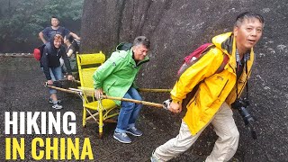 Mountain Hiking in China 🇨🇳 Huangshan sightseeing  Extreme weather Fog amp Rain [upl. by Aihsinat705]