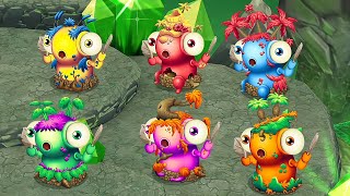 All Prismatic PongPing  Cave Island My Singing Monsters Dawn Of Fire [upl. by Drobman]