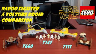 LEGO Star Wars Naboo Fighter amp Vulture Droid 7660 7141 amp 7111 Comparison [upl. by Domonic564]