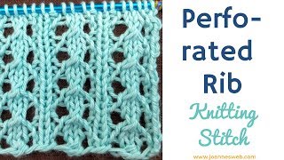 Perforated Rib Knitting Stitch Pattern [upl. by Novihs]