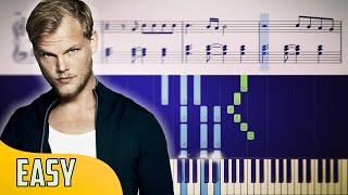 Avicii  Tough Love  EASY Piano Tutorial  SHEETS [upl. by Analak]