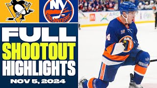 Pittsburgh Penguins at New York Islanders  FULL Shootout Highlights  November 5 2024 [upl. by Siver]