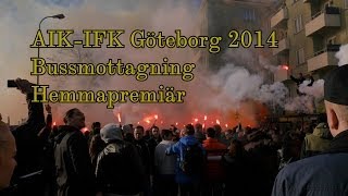 AIK  IFK Göteborg 02 20140331 Bussmottagning Hemmapremiär [upl. by Llirrem]