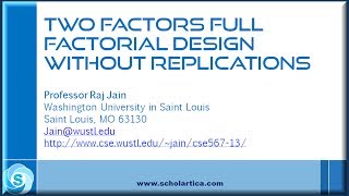 Two Factors Full Factorial Design without Replications [upl. by Ahseinat544]