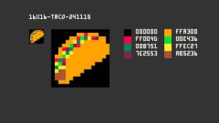 Pixel Art  16x16  Taco  241115 pixelart [upl. by Lahcym]