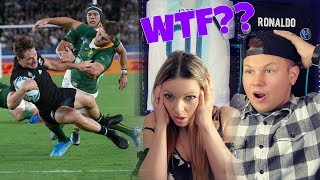 Couple Reacts to MASSIVE Rugby Hits [upl. by Lemhar]