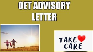 OET ADVISORY LETTER EXPLANATION  KATE MURRAY [upl. by Halak]