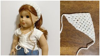 Bandanna for AG Dolls Crochet Tutorial [upl. by Naugal36]