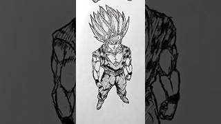 How to draw Goku UI and Beast Gohan from dragon ball super shorts anime drawing goku [upl. by Tasia]