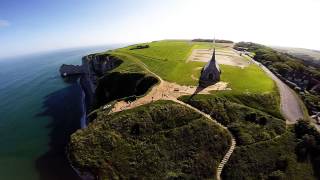 Falaise dEtretat Vue du ciel  DJI Phantom2  Gopro 3BE [upl. by Nnylram]