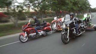 Bikes Towing Bikes Honda Gold Wing amp CRF250X vs Kawasaki Vulcan Voyager amp KX250F  ON TWO WHEELS [upl. by Sussi]