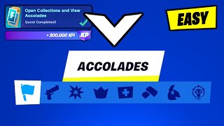 How to EASILY Open Collections and View Accolades  Fortnite Season 3 Quest [upl. by Schaeffer694]