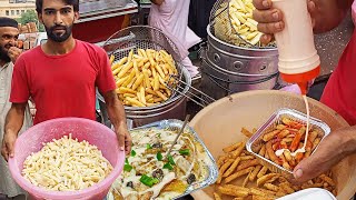 Street Food Crispy French Fries l Roadside Famous Pizza Fries Making l OPTP Style Fries Karachi [upl. by Dnalram]