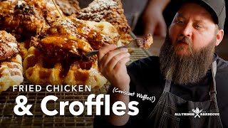 Fried Chicken and Croffles Croissant Waffles [upl. by Balsam]