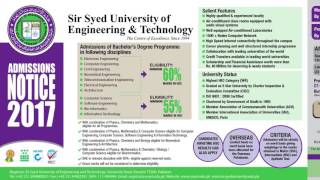 Sir Syed University SSUET Karachi Admissions 2017 [upl. by Warford]