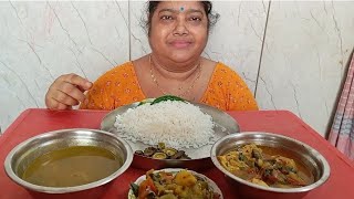 EATING SHOWBHATDIMER OMELETTE CURRYPACHMISALI SOBJIPEYAJER DALUCCHE VAJA [upl. by Simmie]