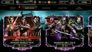 MK MOBILE  ASSASSIN SKARLET PACK ♥️  20 Packs Opening in one minute 😊 mkmobile [upl. by Nauj]