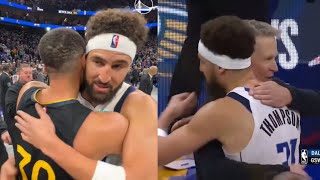 Klay Thompson shows love to all his old Warriors teammates after the game 🥺 [upl. by Wade]