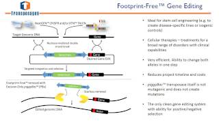 FootprintFree™ Gene Edited Cell Lines for Therapeutic and RampD Purposes [upl. by Onnem]