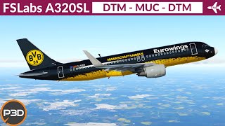 P3D v53 FSLabs A320 Sharklets Eurowings  Dortmund to Munich to Dortmund  VATSIM Livestream [upl. by Aciretahs]