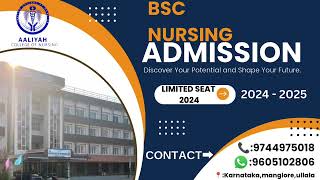 Aaliyah college of nursing BSC nursing Addmission 🎟️ [upl. by Aerdnna549]