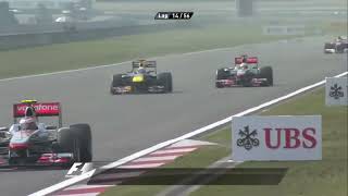 Sebastian Vettel overtake on Lewis Hamilton Chinese GP 2011 [upl. by Mhoj752]