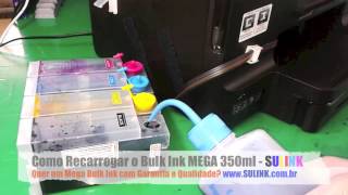 Recarga do Bulk Ink 250ml350ml HP PRO 8100  8600  8610  8620  251DW  276DW  SULINK [upl. by Eleira]