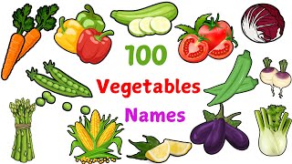 100 VEGETABLE NAMES In English  learn Vegetables Names In English vegetables tomato [upl. by Osnohpla288]