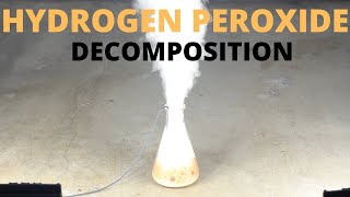 Decomposition of Hydrogen Peroxide  Dramatic Chemical Reaction with Potassium Permanganate [upl. by Ynnig922]