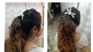 ponytail me hair extension kese lagaye  ponytail hairstyle for wedding [upl. by Enawtna]