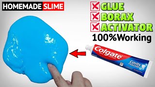 NO GLUE COLGATE TOOTHPASTE SLIMEHOW TO MAKE SLIME WITH TOOTHPASTE AT HOMECOLGATE SLIME MAKINGASMR [upl. by Zevahc271]